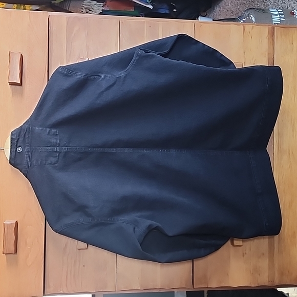 EUC Revolution: Denim full-zip Bomber Jacket, Black w/ White-graphic, Men's XL - Picture 6 of 7